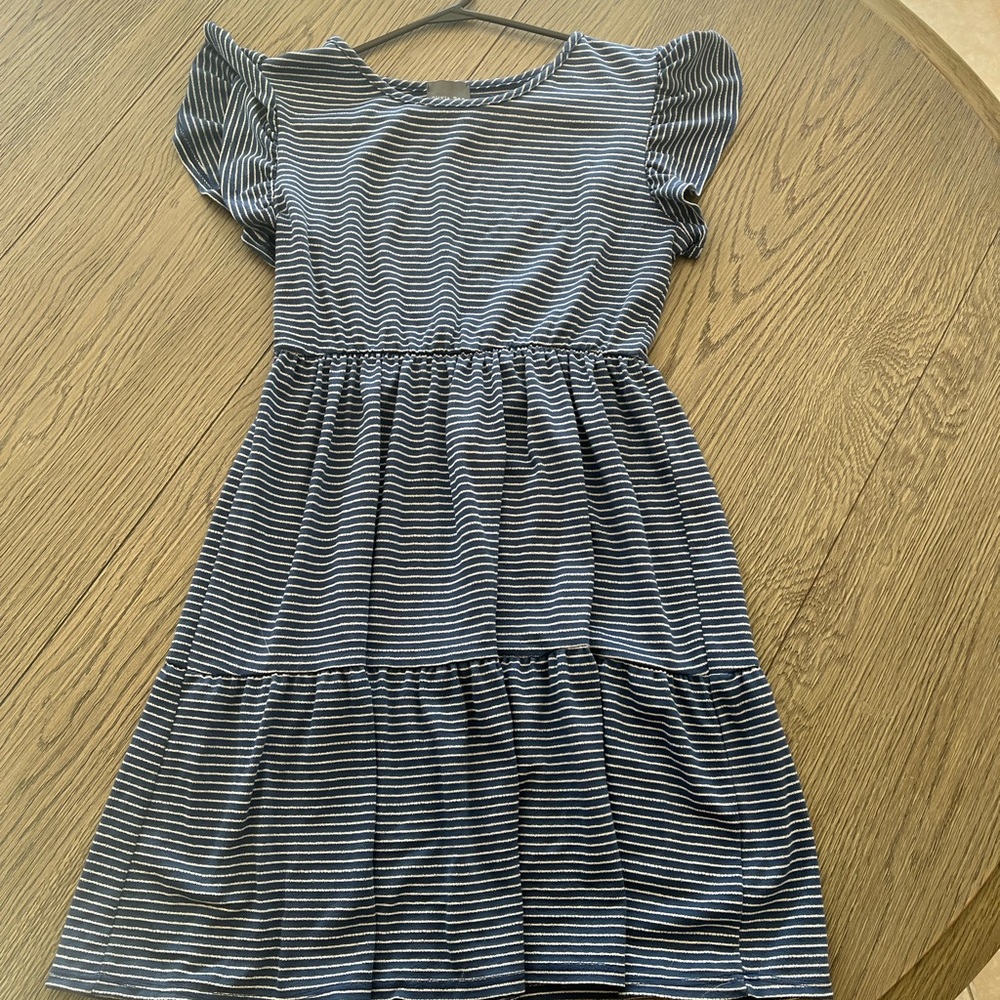 Olivia Rae Medium blue and white striped dress